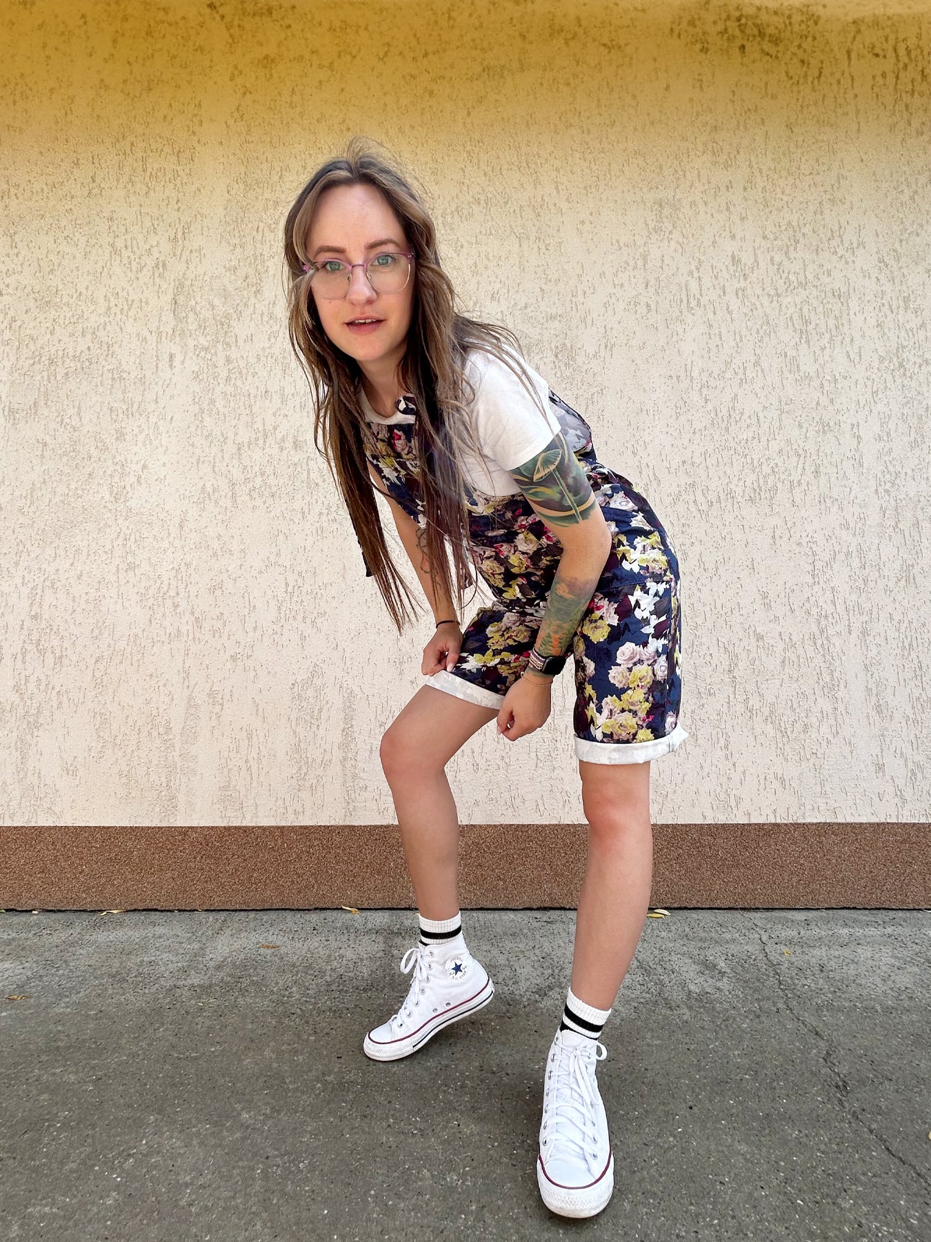 YAYS Happy Days Shorts: Cotton Dungaree - Pastel Blue